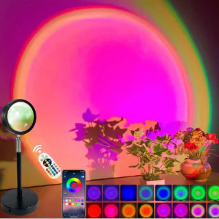 Sunset Cat Geek Lamp with RGB Rainbow Projection (One Piece)