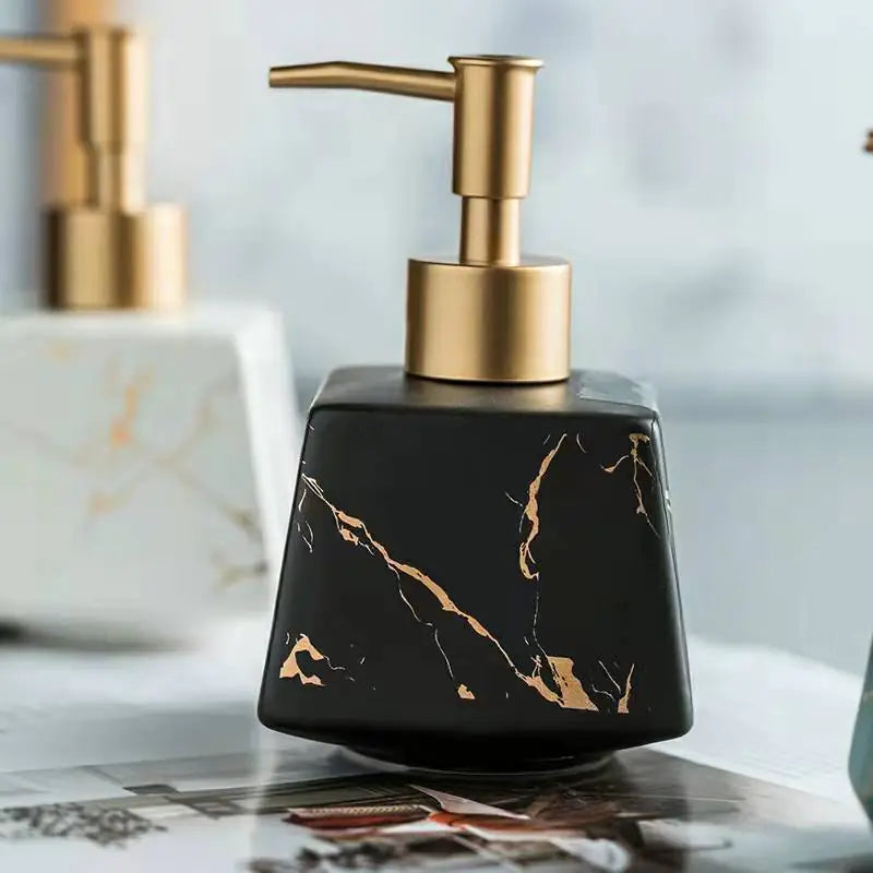 Ceramic Marble Bathroom Pump Bottles for Liquids